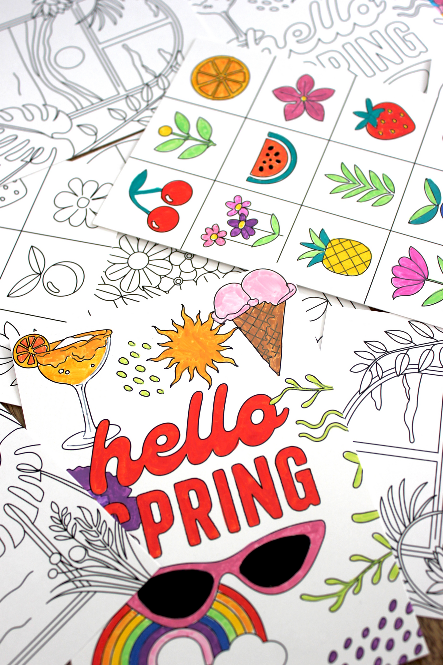 Lot de 4 cartes à colorier
