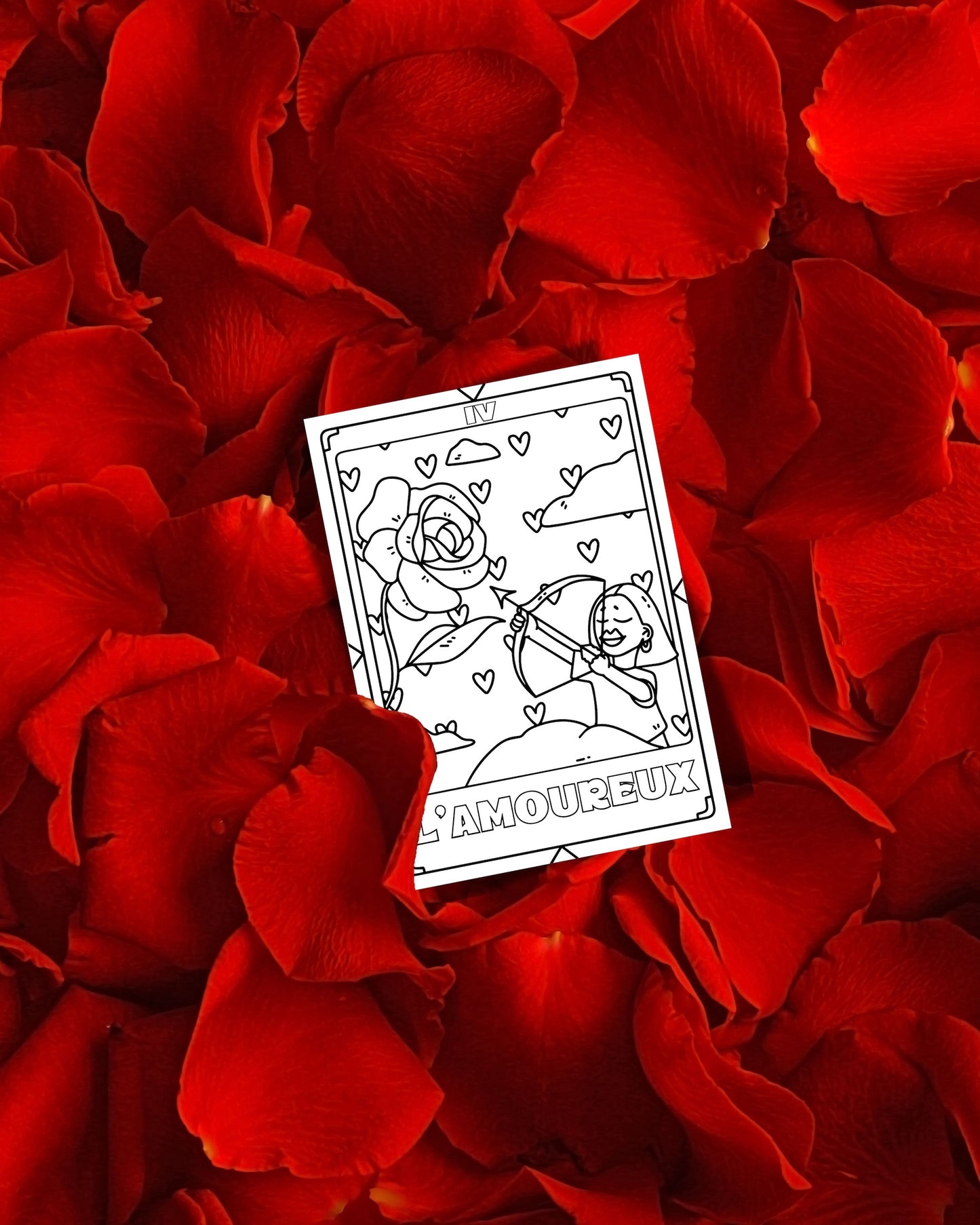 Lot de 4 cartes à colorier spécial tarot