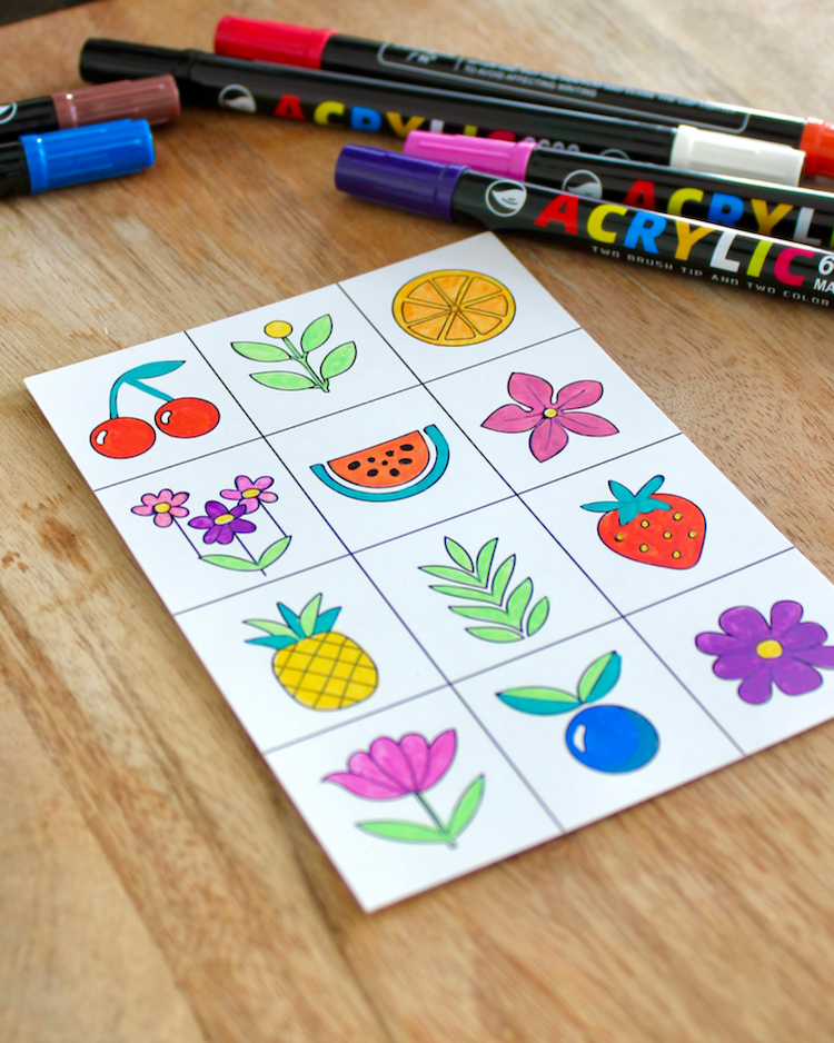 Lot de 4 cartes à colorier