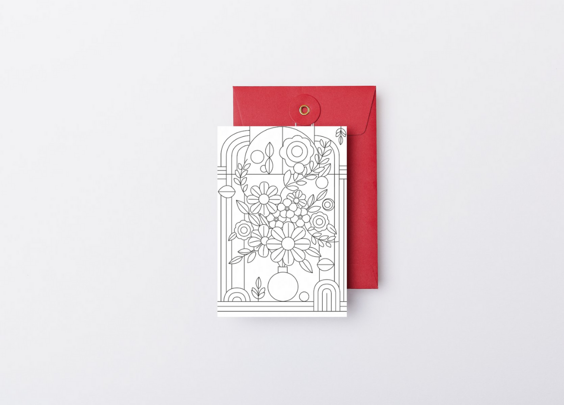 Lot de 4 cartes à colorier