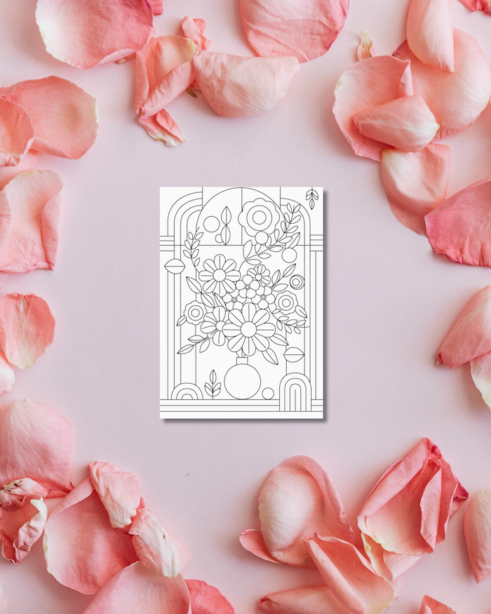 Lot de 4 cartes à colorier