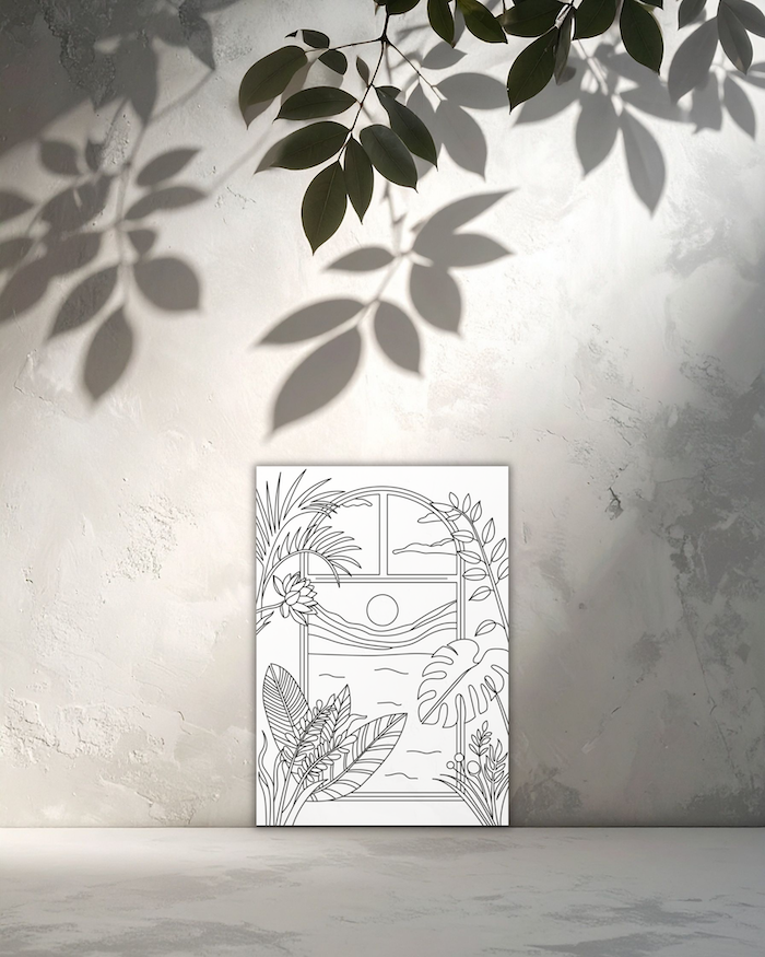 Lot de 4 cartes à colorier