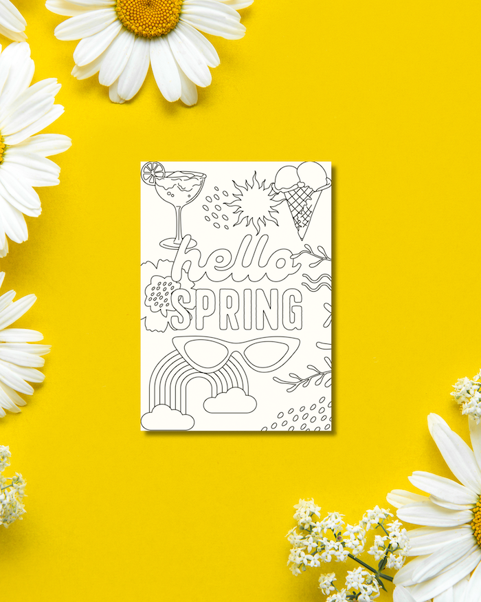 Lot de 4 cartes à colorier